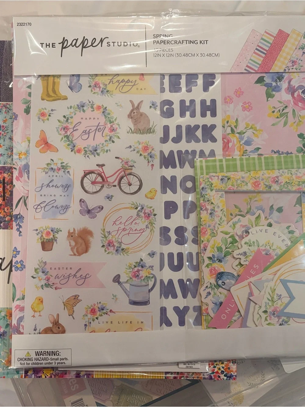 The Paper Studio Spring Papercraft Kit - Pastel Floral & Easter Stickers